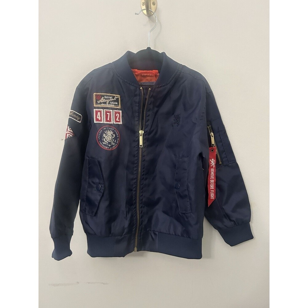 English Laundry Size 5 Kids Boys Pilot Bomber Jacket Navy Halloween costume